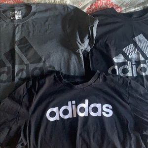 3 Adidas size large athletic t-shirts.